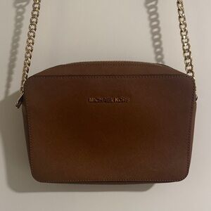 Michael Kors Tan Crossbody Bag with Gold Chain
